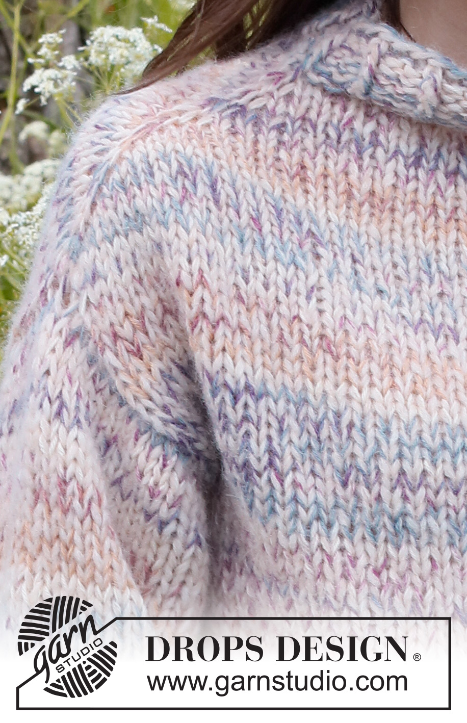 Dawn Mist / DROPS 232-50 - Knitted jumper in DROPS Fabel and DROPS Air. The piece is worked top down with increases on shoulders and stocking stitch. Sizes S - XXXL.