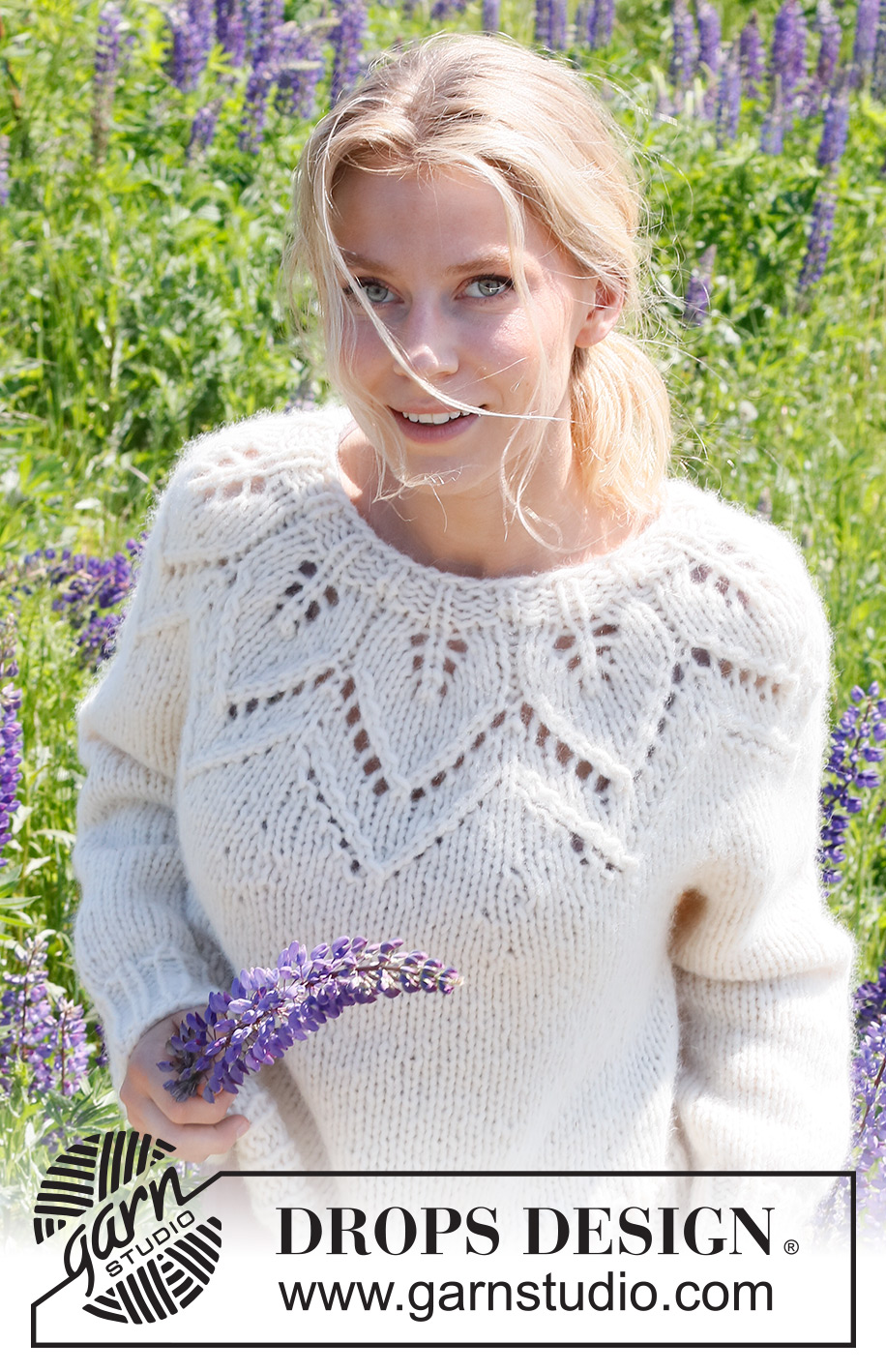 Leaf Ring / DROPS 232-8 - Strikket genser i DROPS Wish. Arbeidet strikkes ovenfra og ned med rundfelling og bladmønster / hullmønster. Størrelse S - XXXL.
