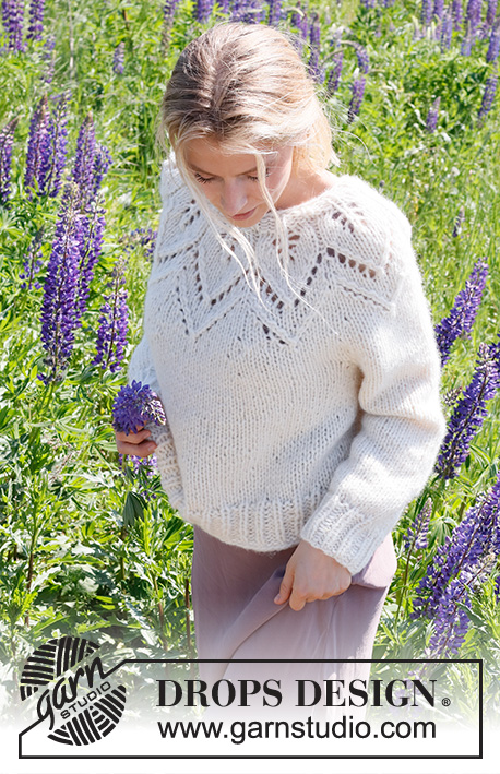 Leaf Ring / DROPS 232-8 - Strikket genser i DROPS Wish. Arbeidet strikkes ovenfra og ned med rundfelling og bladmønster / hullmønster. Størrelse S - XXXL.
