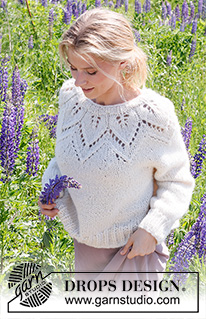Leaf Ring / DROPS 232-8 - Strikket genser i DROPS Wish. Arbeidet strikkes ovenfra og ned med rundfelling og bladmønster / hullmønster. Størrelse S - XXXL.
