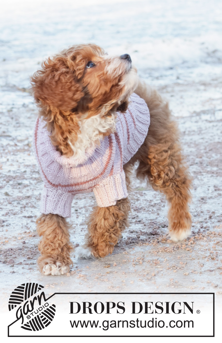 Pink Stripes / DROPS 233-19 - Knitted jumper for dog in DROPS Merino Extra Fine. The piece is worked top down with stripes. Sizes XS - M.