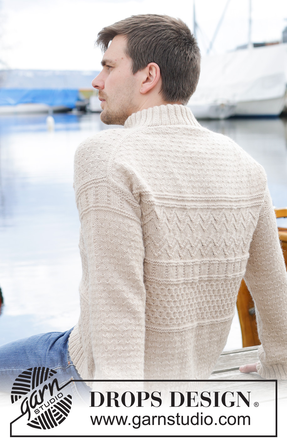 Variety / DROPS 233-24 - Pull tricoté de haut en bas pour homme,  en DROPS Lima ou DROPS Karisma. Se tricote avec épaule européennes / épaules biaisées, point relief et col doublé. 
Du S au XXXL.
