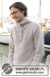 Travellers Rest / DROPS 233-8 - Gebreide trui voor heren in DROPS Soft Tweed en DROPS Kid-Silk. Het werk wordt van onder naar boven gebreid met hoge hals. Maten S - XXXL.