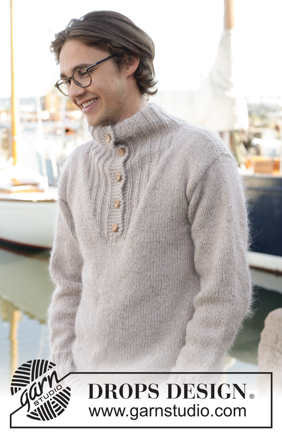 Travellers Rest / DROPS 233-8 - Gebreide trui voor heren in DROPS Soft Tweed en DROPS Kid-Silk. Het werk wordt van onder naar boven gebreid met hoge hals. Maten S - XXXL.