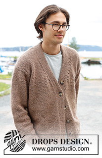Tweed Casual / DROPS 233-9 - Gebreid vest voor heren in DROPS Soft Tweed en DROPS Kid-Silk. Het werk wordt van onder naar boven gebreid met V-hals en dubbele biezen. Maten S - XXXL.