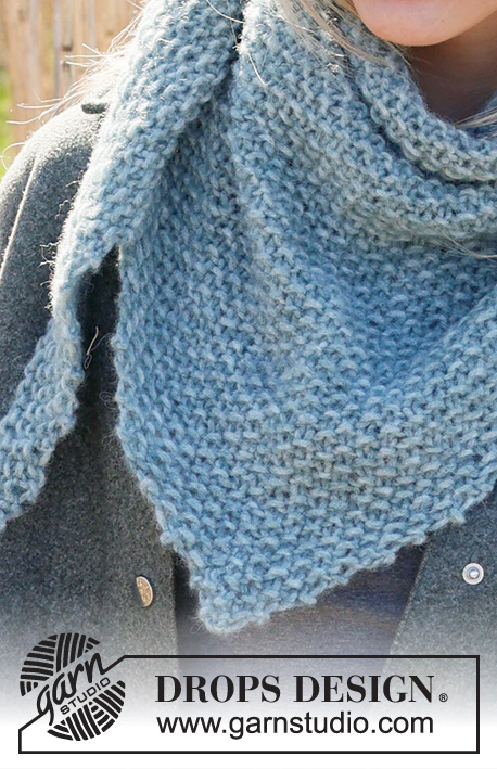 Time Apart Shawl / DROPS 234-13 - Gestricktes Tuch in DROPS Air. Die Arbeit wird im Perlmuster von unten nach oben gestrickt.