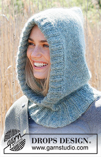 Luna Azul / DROPS 234-14 - DROPS Alpaca ja DROPS Brushed Alpaca Silk või DROPS Melody lõngadest parempidises koes kootud kapuuts / tuukrimüts