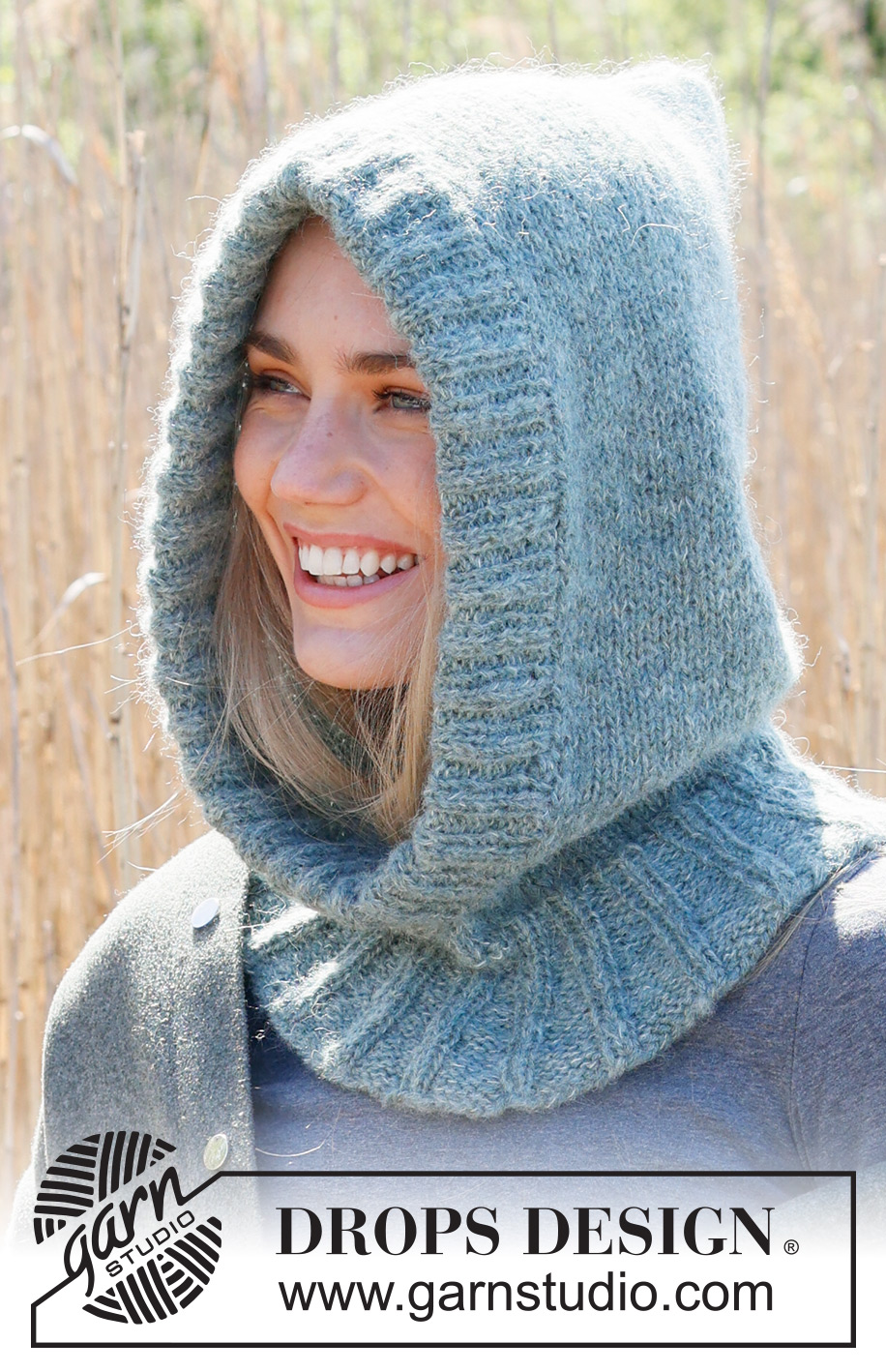 Luna Azul / DROPS 234-14 - DROPS Alpaca ja DROPS Brushed Alpaca Silk või DROPS Melody lõngadest parempidises koes kootud kapuuts / tuukrimüts