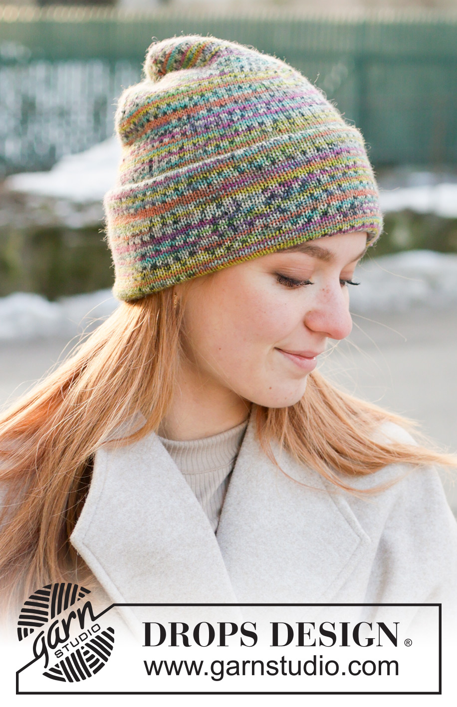 Fearless / DROPS 234-26 - Knitted double-sided hat/a hipster hat in DROPS Fabel. Sizes S - XL.