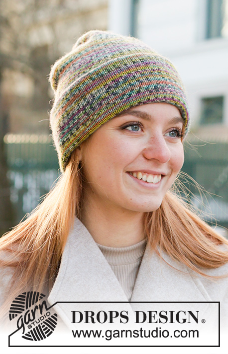 Fearless / DROPS 234-26 - Knitted double-sided hat/a hipster hat in DROPS Fabel. Sizes S - XL.