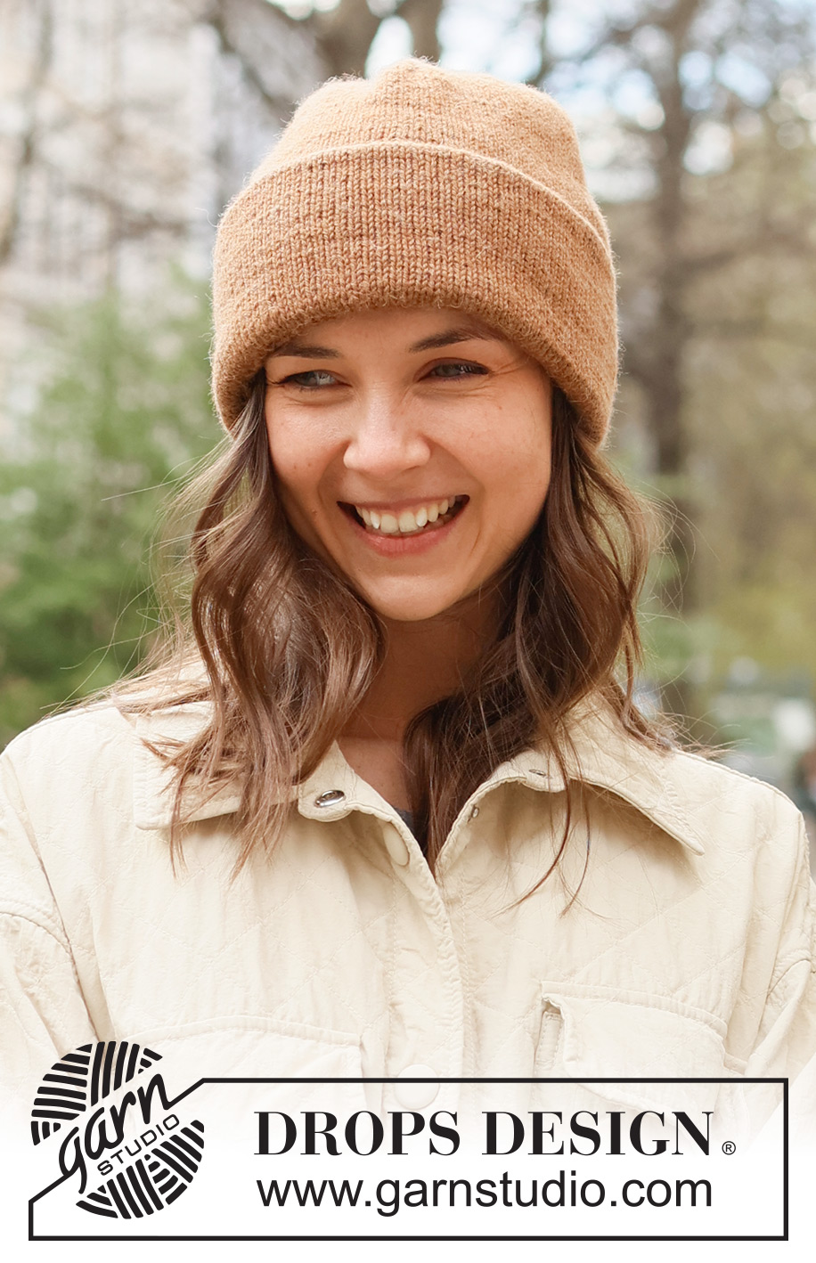 Cinnamon Beanie / DROPS 234-28 - Knitted hat in DROPS Lima. The piece is worked bottom up, with stocking stitch and double edge.