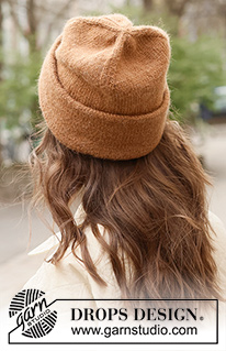 Cinnamon Beanie / DROPS 234-28 - Knitted hat in DROPS Lima. The piece is worked bottom up, with stocking stitch and double edge.