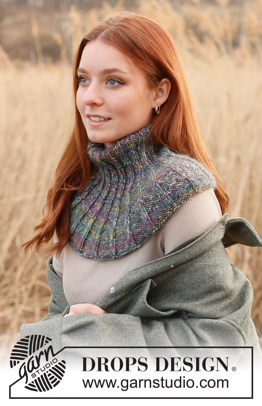 Brianna Neck Warmer / DROPS 234-31 - Ylhäältä alas neulottu kauluri 1-kertaisesta DROPS Fabel-langasta ja 1-kertaisesta DROPS Kid-Silk -langasta. Työssä on joustinneuletta. Koot S - XL.