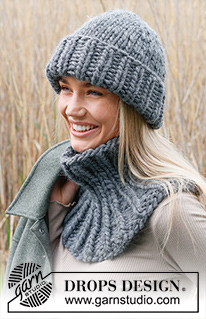 Polar Night Neck Warmer / DROPS 234-33 - Gola tricotada de cima para baixo, em canelado, em DROPS Polaris.