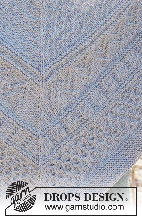 Winter Lines / DROPS 234-46 - Knitted shawl in DROPS Merino Extra Fine or DROPS Daisy. Piece is knitted top down with relief pattern.
