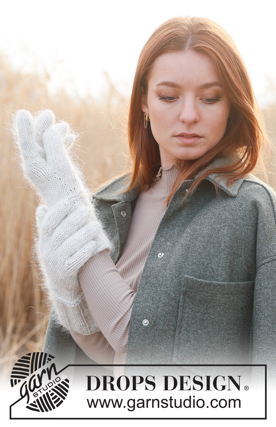 Gentle Gloves / DROPS 234-56 - Knitted gloves in DROPS Merino Extra Fine and DROPS Kid-Silk. The piece is worked in stockinette stitch