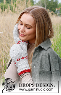 Christmas Sparkle Mittens / DROPS 234-59 - Rukavice palčáky s norským vzorem pletené z příze DROPS Snow.