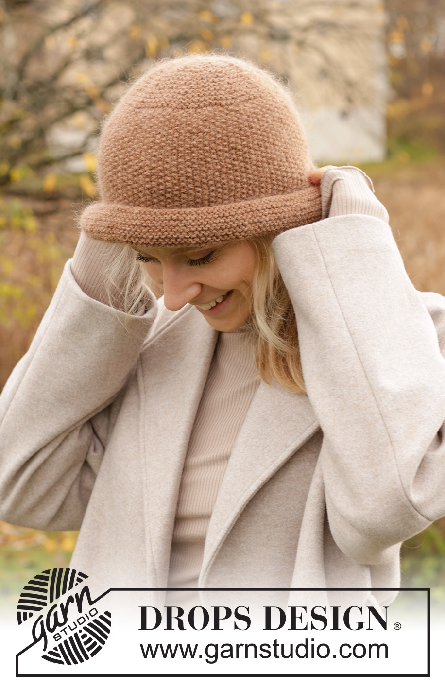 In a Nutshell Hat / DROPS 234-80 - Knitted hat in DROPS Lima and DROPS Kid-Silk. The piece is worked back and forth with garter stitch and moss stitch. Sizes S - XL.
