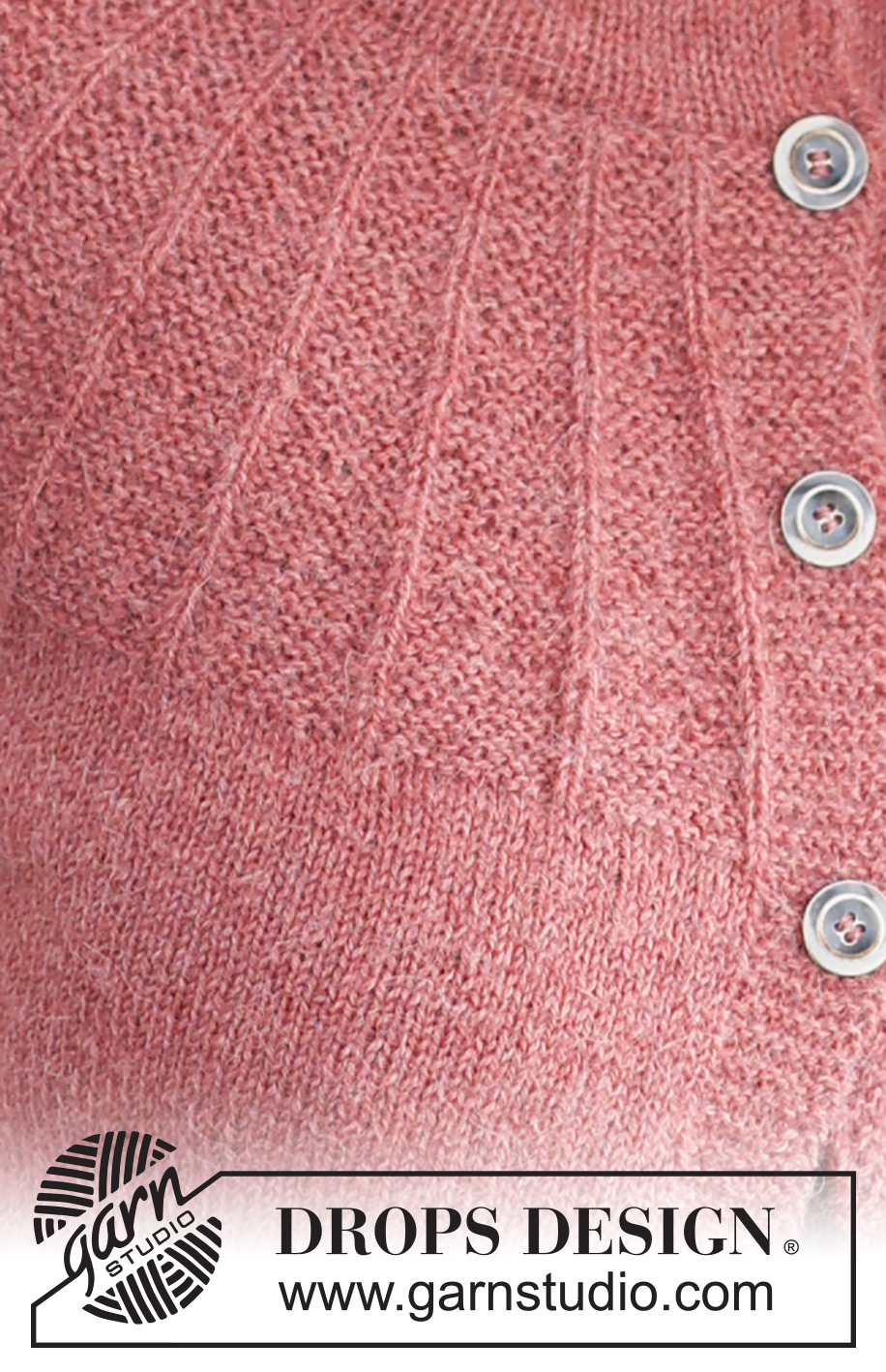 Morning Hush Cardigan / DROPS 235-12 - Ylhäältä alas neulottu jakku DROPS Alpaca-langasta. Työssä on kaksinkertainen pääntien reunus ja kaarroke, jossa on kohoneuletta. Koot S-XXXL.