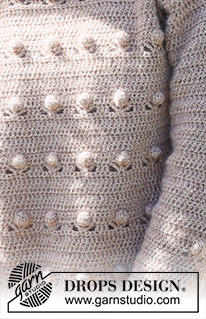Coconut Grove / DROPS 235-15 - Hæklet bluse i DROPS Alpaca og DROPS Kid-Silk. Arbejdet hækles nedenfra og op med bobler. Størrelse XS - XXL.