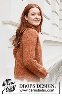 Autumn Ballade / DROPS 235-26 - Ylhäältä alas neulottu pusero DROPS Soft Tweed- ja DROPS Kid-Silk -langoista. Työssä on raglanlinjat ja sileää neuletta. Koot S-XXXL.