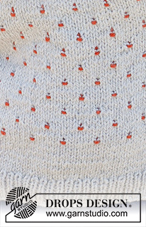 Cranberry Splash / DROPS 235-27 - Knitted sweater in DROPS Andes. Piece is knitted top down with round yoke and multi-colored pattern. Size: S - XXXL