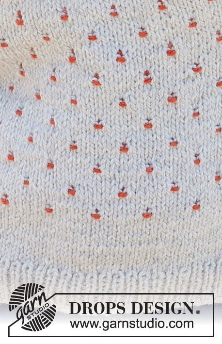 Cranberry Splash / DROPS 235-27 - Knitted sweater in DROPS Andes. Piece is knitted top down with round yoke and multi-colored pattern. Size: S - XXXL