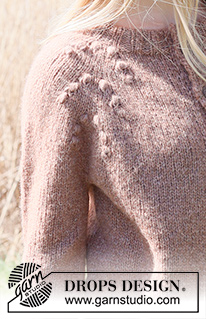 Winter Berry Cardigan / DROPS 235-29 - Knitted jacket in DROPS Air. The piece is worked top down with raglan, bobbles and double bands. Sizes S - XXXL.