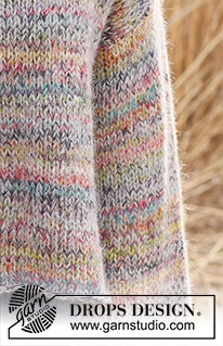Sparkling Sunrise / DROPS 235-36 - Strikket basic genser i 1 tråd DROPS Brushed Alpaca Silk og 2 tråder DROPS Fabel. Arbeidet strikkes i glattstrikk nedenfra og opp. Størrelse XS - XXL.
