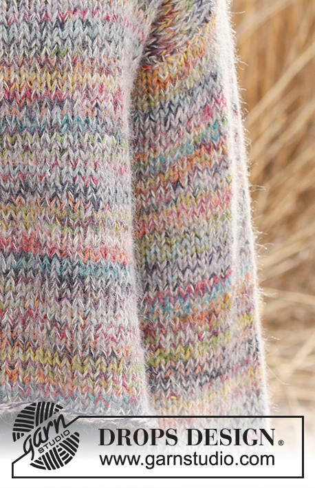 Sparkling Sunrise / DROPS 235-36 - Strikket basic genser i 1 tråd DROPS Brushed Alpaca Silk og 2 tråder DROPS Fabel. Arbeidet strikkes i glattstrikk nedenfra og opp. Størrelse XS - XXL.