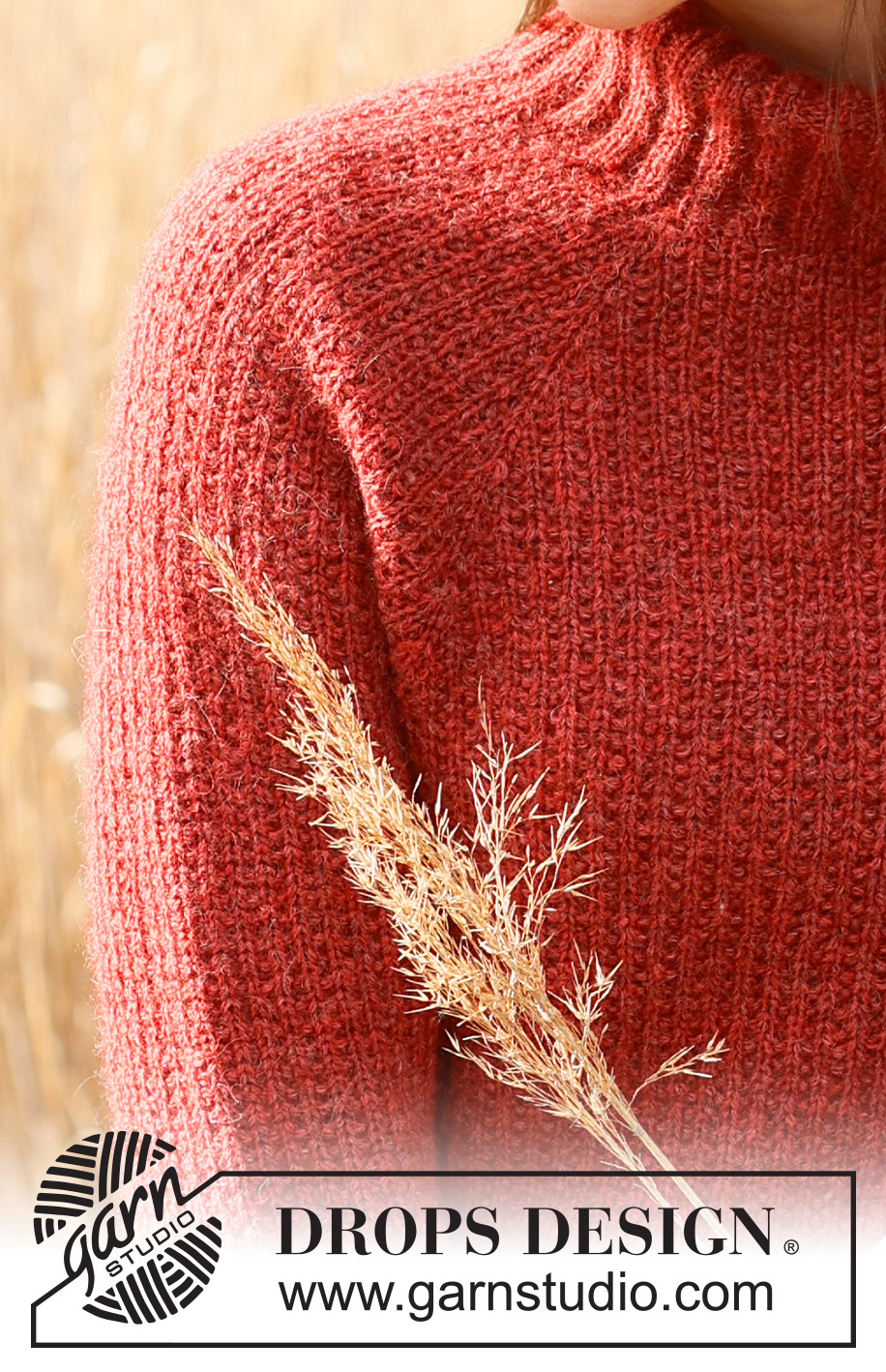 Warm Blush / DROPS 235-6 - Ylhäältä alas neulottu pusero DROPS Sky-langasta. Työssä on kaksinkertainen pääntien reunus, raglanlinjat ja helmijoustinneuletta. Koot S-XXXL.