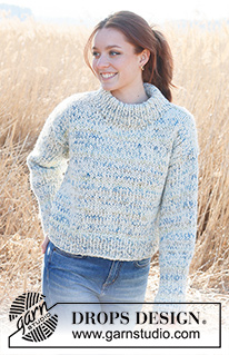 Winter Awakens / DROPS 236-21 - Strikket bluse i 1 tråd DROPS Fabel og 1 tråd DROPS Wish eller DROPS Snow. Arbejdet strikkes nedefra og op i glatstrik. Størrelse S - XXXL.