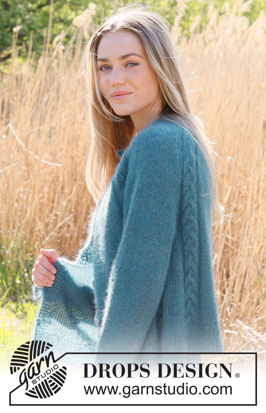 Cabled Bliss Cardigan / DROPS 236-26 - Strikket cardigan i 2 tråde DROPS Kid-Silk. Arbejdet strikkes oppefra og ned med dobbelt halskant, sadelskulder og snoninger. Størrelse S - XXXL.