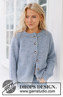 Foggy Autumn Cardigan / DROPS 236-33 - Kötött kardigán DROPS Air fonalból. A darabot fentről lefelé irányban készítjük, raglán szabásvonallal, és dupla pántokkal. S - XXXL méretekben.