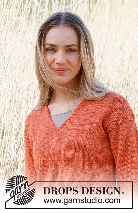Simplicity / DROPS 236-38 - Sweter na drutach, przerabiany od dołu do góry, dżersejem, z dekoltem V, z włóczki DROPS Alpaca. Od S do XXXL