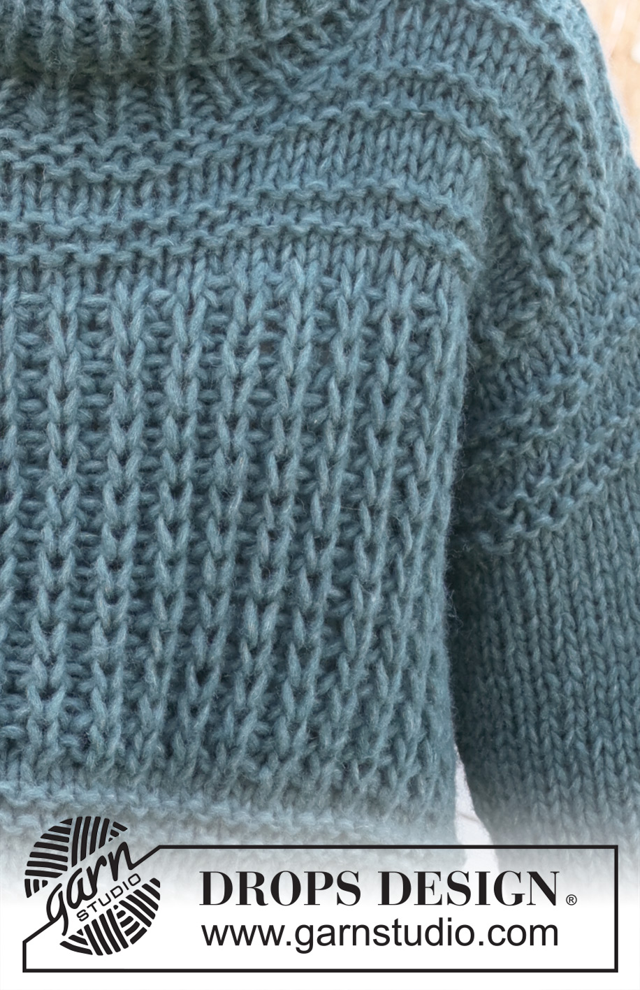 Rain Chain / DROPS 236-9 - Knitted jumper in 1 strand DROPS Wish or 2 strands DROPS Air. The piece is worked bottom up with English rib, open garter stitch and split in the sides. Sizes S - XXXL.