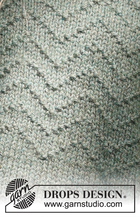 Appalachian Trails / DROPS 237-12 - Pull tricoté de bas en haut en DROPS Nepal et DROPS Kid-Silk, avec point texturé et col doublé. Du S au XXXL