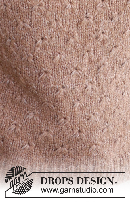Country Spice / DROPS 237-19 - Knitted jumper in DROPS Air. Piece is knitted top down with saddle shoulders and relief pattern. Size: S - XXXL