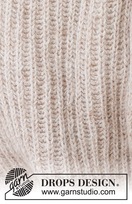 Caramel Macchiato / DROPS 237-20 - Alhaalta ylös neulottu pusero DROPS Soft Tweed- ja DROPS Kid-Silk -langoista. Työssä on täyspatenttineuletta. Koot S-XXXL.