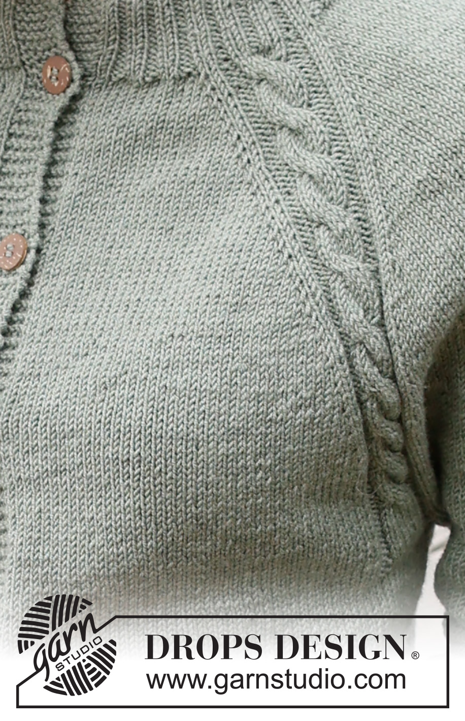 Sage Twist Cardigan / DROPS 237-32 - Strikket cardigan i DROPS BabyMerino. Arbejdet strikkes oppefra og ned med raglan, dobbelt halskant, snoninger og glatstrik. Størrelse S - XXXL.