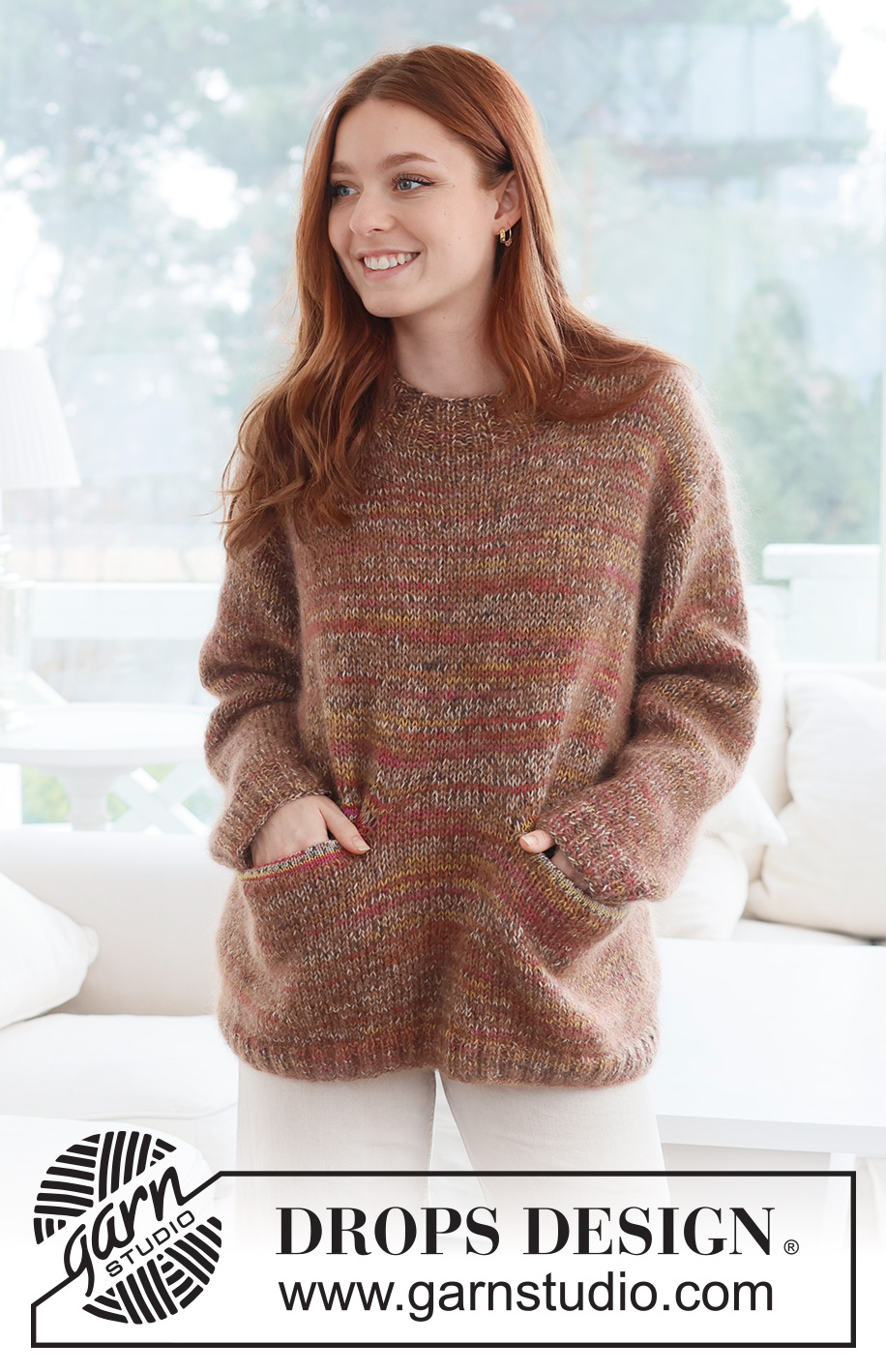All about Autumn / DROPS 237-36 - Knitted oversized sweater in DROPS Fabel and DROPS Kid-Silk. Piece is knitted bottom up in stockinette stitch with pockets. Size: S - XXXL