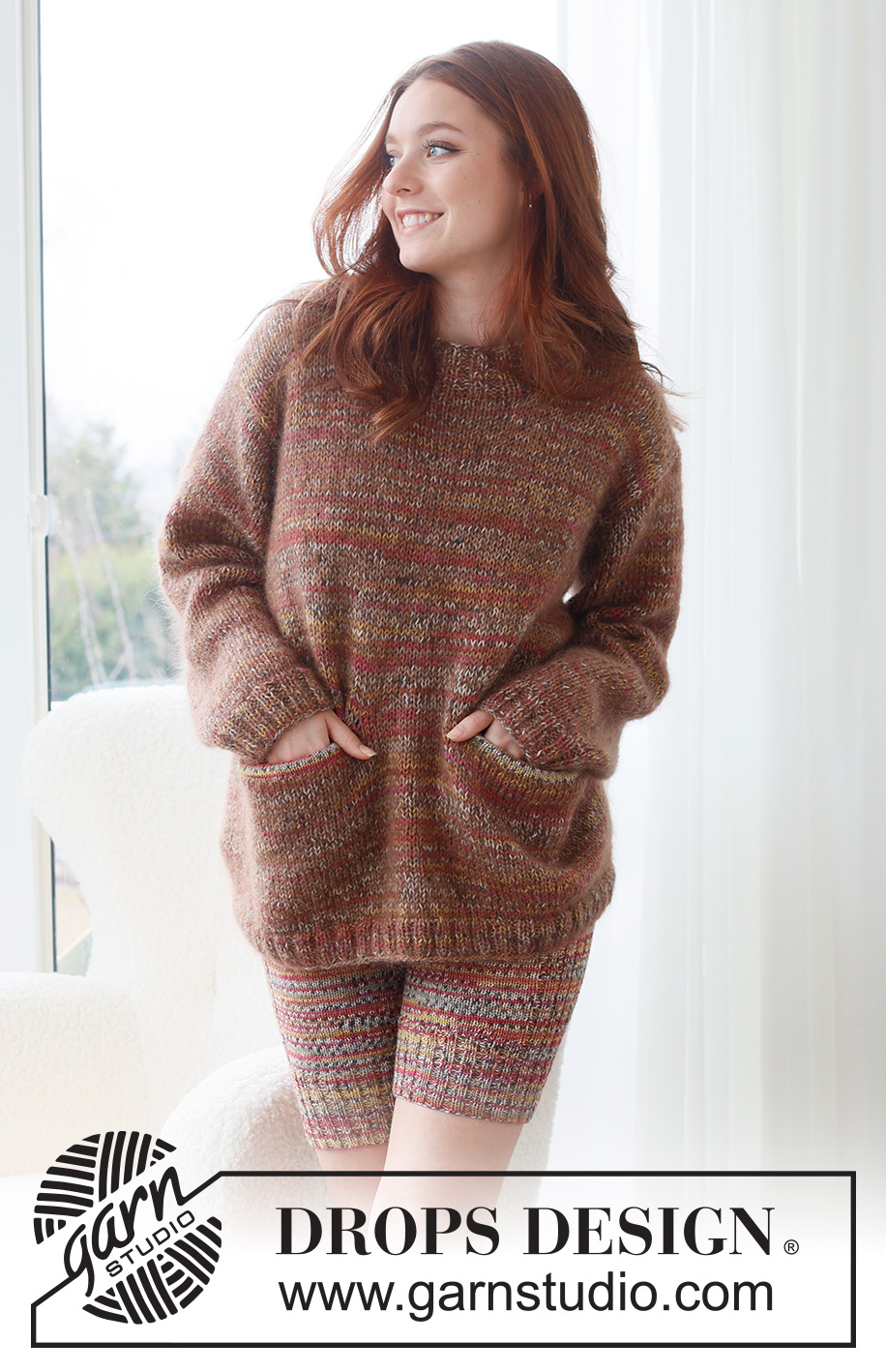 All about Autumn / DROPS 237-36 - Knitted oversized sweater in DROPS Fabel and DROPS Kid-Silk. Piece is knitted bottom up in stockinette stitch with pockets. Size: S - XXXL