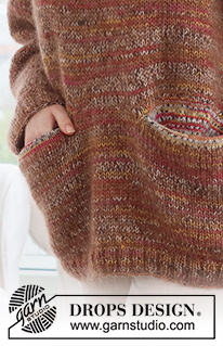 All about Autumn / DROPS 237-36 - Knitted oversized sweater in DROPS Fabel and DROPS Kid-Silk. Piece is knitted bottom up in stockinette stitch with pockets. Size: S - XXXL