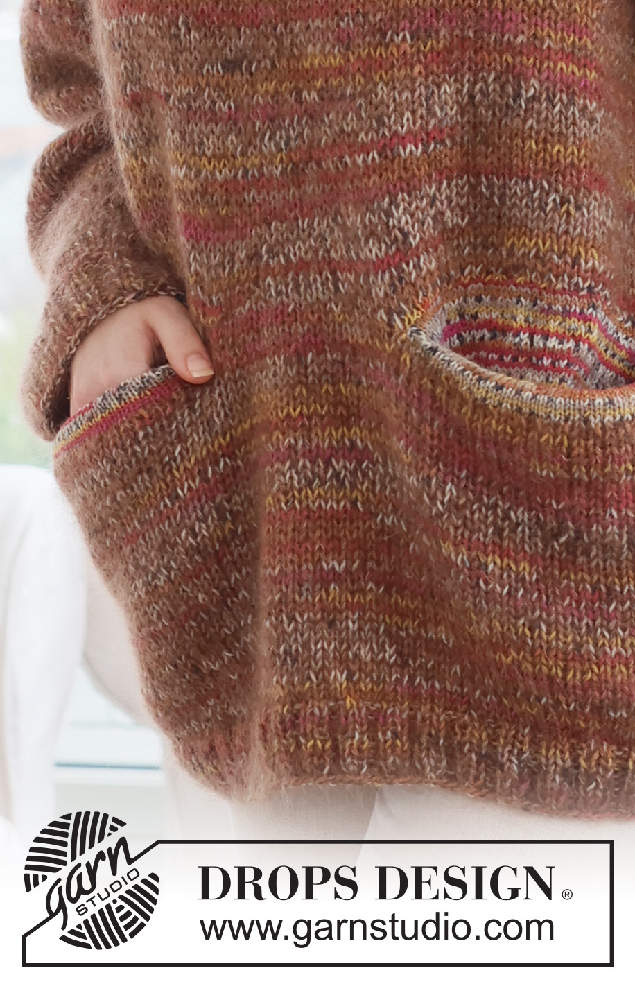 All about Autumn / DROPS 237-36 - Knitted oversized sweater in DROPS Fabel and DROPS Kid-Silk. Piece is knitted bottom up in stockinette stitch with pockets. Size: S - XXXL