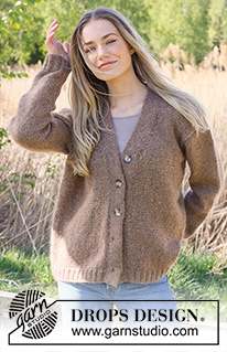 Tweed Casual / DROPS 237-38 - Alhaalta ylös neulottu jakku DROPS Soft Tweed- ja DROPS Kid-Silk -langoista. Työssä on V-aukko ja kaksinkertaiset etureunat. Koot XS - XXL.