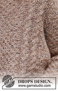 Chestnut Street / DROPS 237-6 - Knitted jumper in DROPS Air and DROPS Brushed Alpaca Silk. The piece is worked bottom up, with cables and double moss stitch. Sizes XS - XXL.