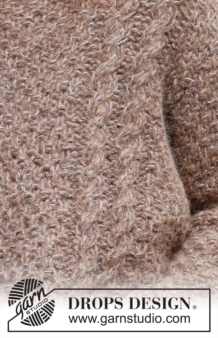 Chestnut Street / DROPS 237-6 - Knitted jumper in DROPS Air and DROPS Brushed Alpaca Silk. The piece is worked bottom up, with cables and double moss stitch. Sizes XS - XXL.