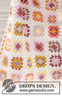 Country Quilt / DROPS 238-3 - Manta a ganchillo con cuadrados granny en DROPS Paris.
