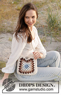 Campus Crossbody Bag / DROPS 238-9 - Gehaakt tas in DROPS Paris. Het werk wordt in een vierkant gehaakt.