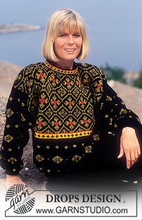 Busy Bee Sweater / DROPS 24-10 - DROPS jumper with flower diamond pattern in “Karisma. 